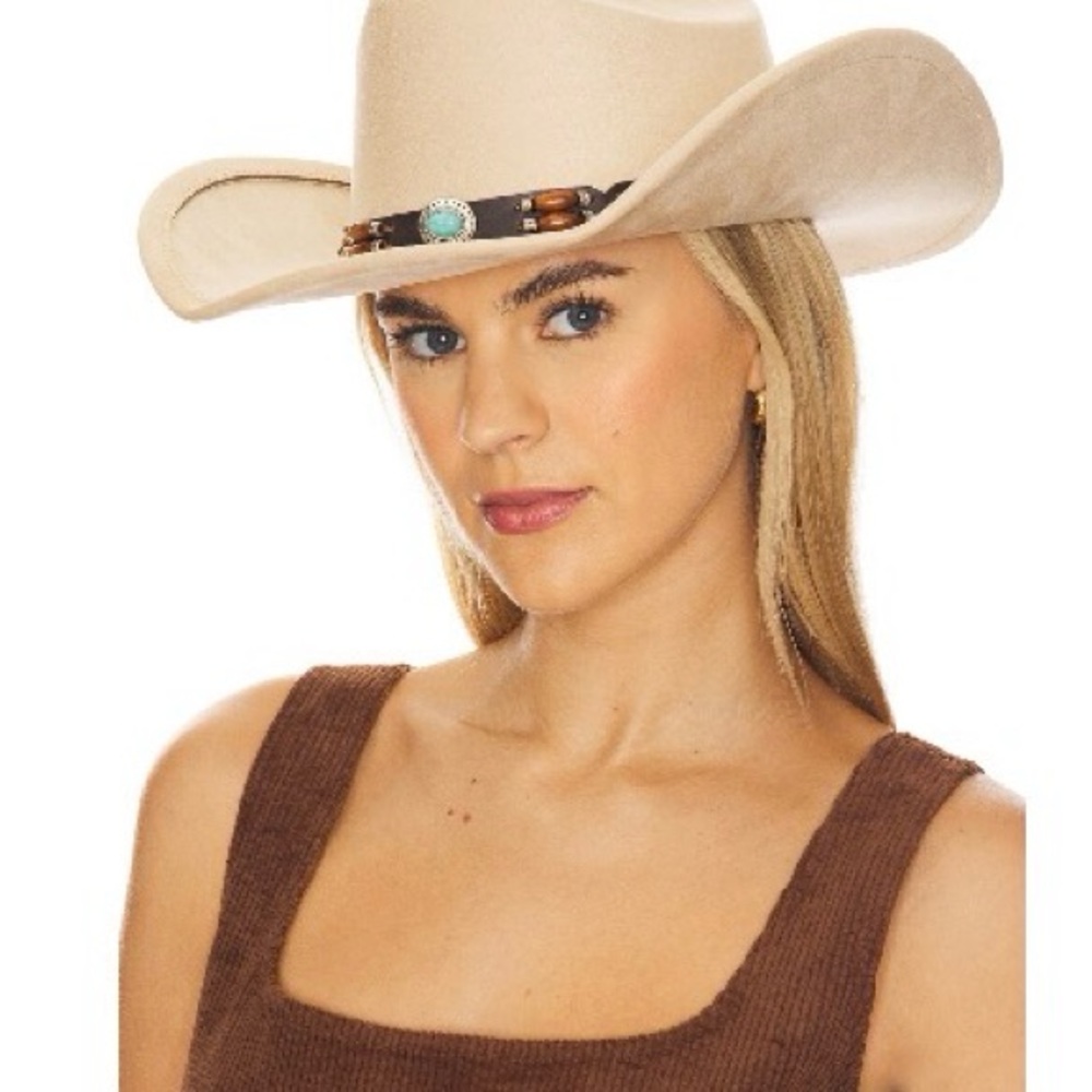 8 Other Reasons Cream Hat with Turquoise Detail